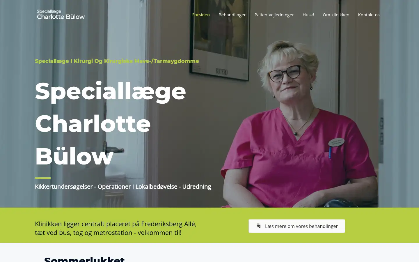 Screenshot of kirurg-charlottebulow.dk