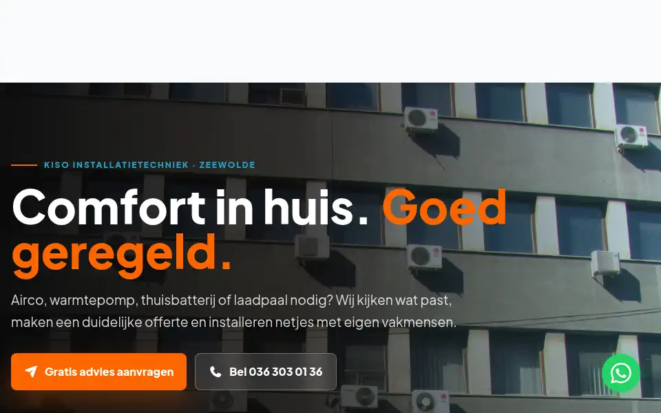 Screenshot of kisoinstallatietechniek.nl