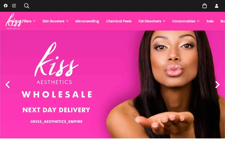 Screenshot of kissaestheticswholesale.com