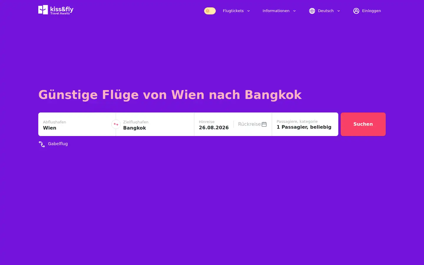 Screenshot of kissandfly.at
