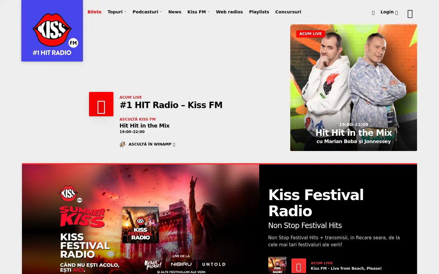 Screenshot of kissfm.ro