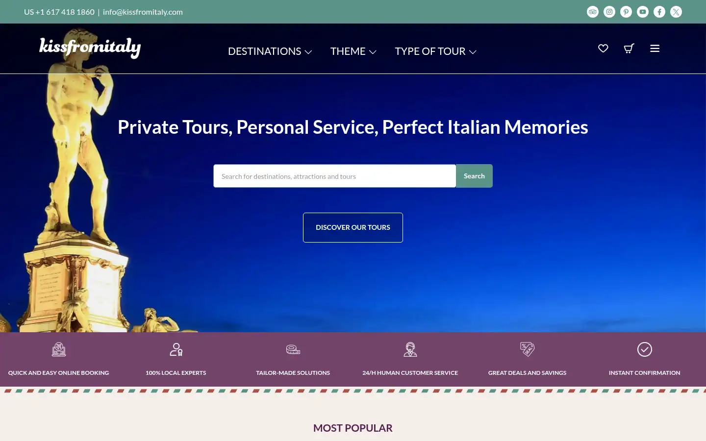 Screenshot of kissfromitaly.com