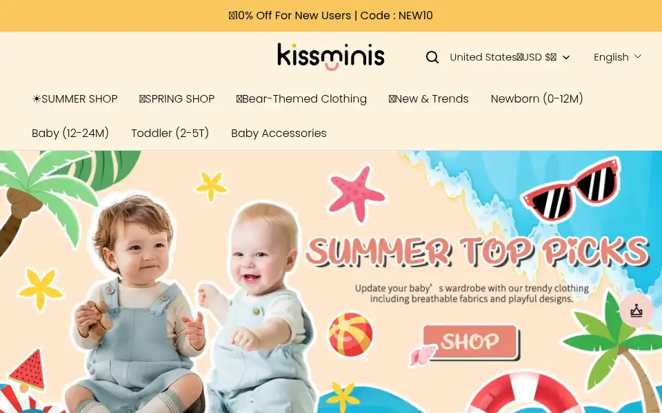 Screenshot of kissminis.com