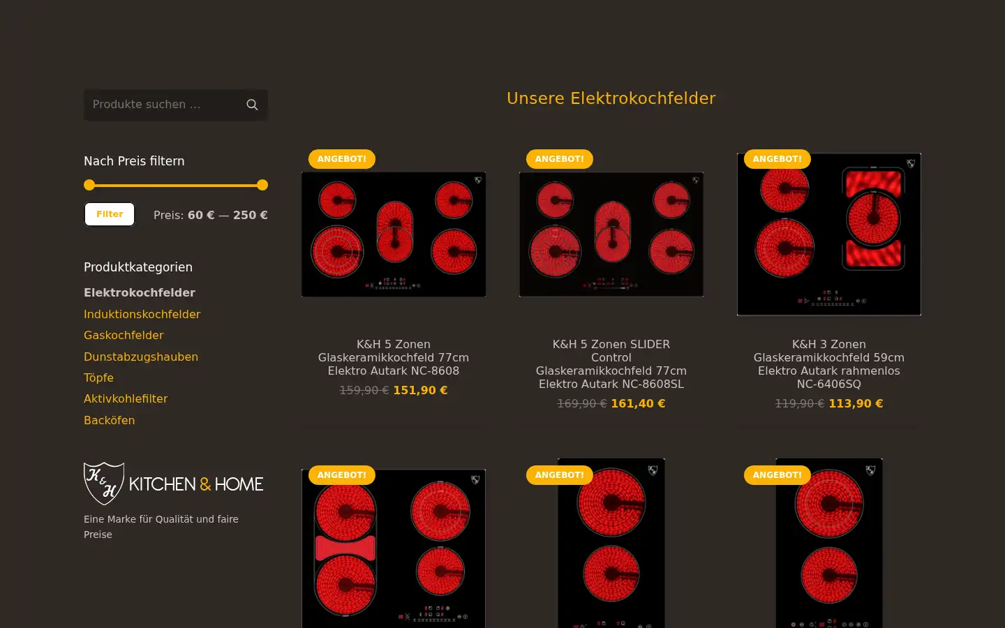 Screenshot of kitchen-and-home.de