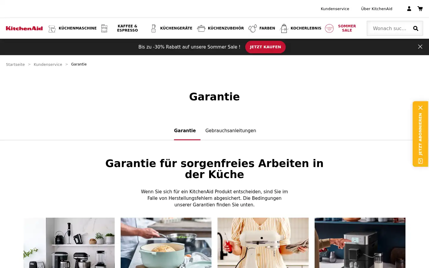 Screenshot of kitchenaid.eu