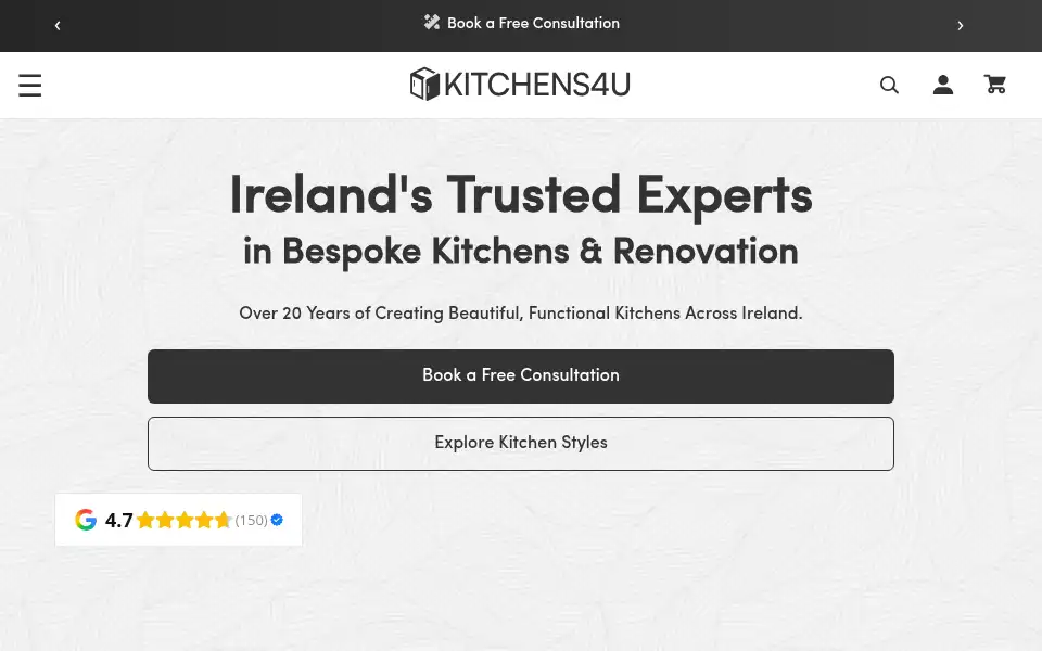 Screenshot of kitchens4u.ie