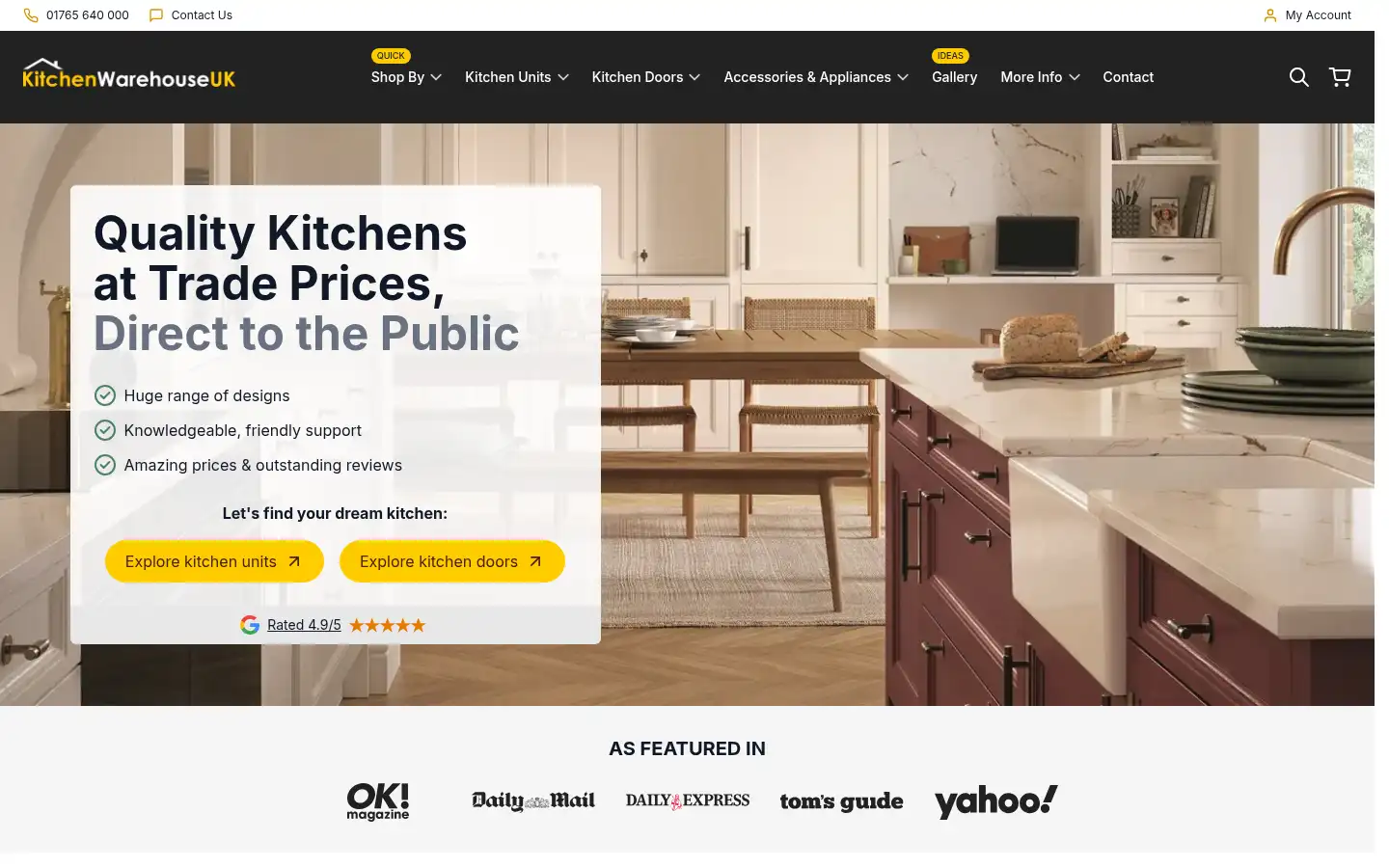 Screenshot of kitchenwarehouseltd.com