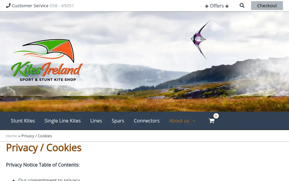 Screenshot of kites-ireland.com