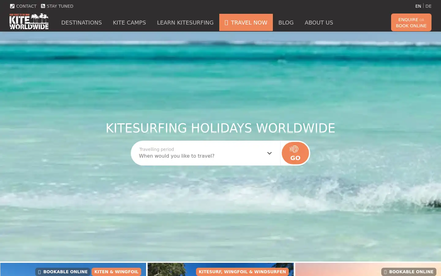 Screenshot of kiteworldwide.com