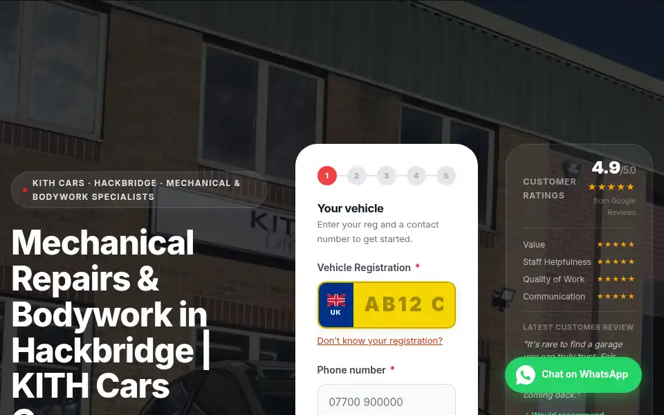 Screenshot of kithcars.com