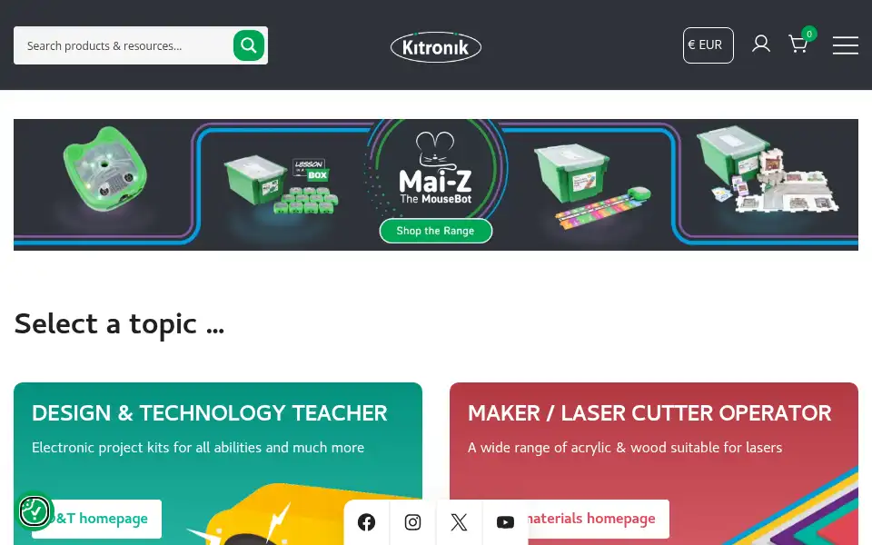 Screenshot of kitronik.co.uk