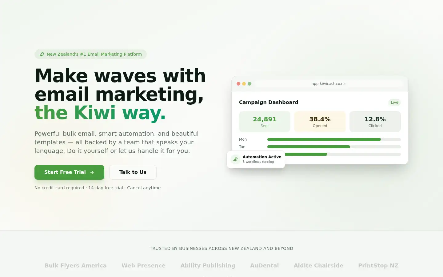 Screenshot of kiwicast.co.nz
