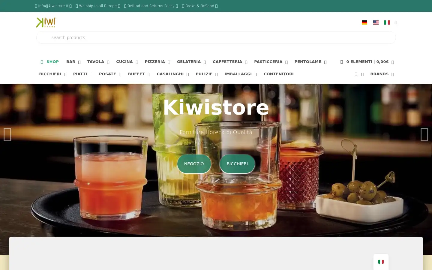 Screenshot of kiwistore.it