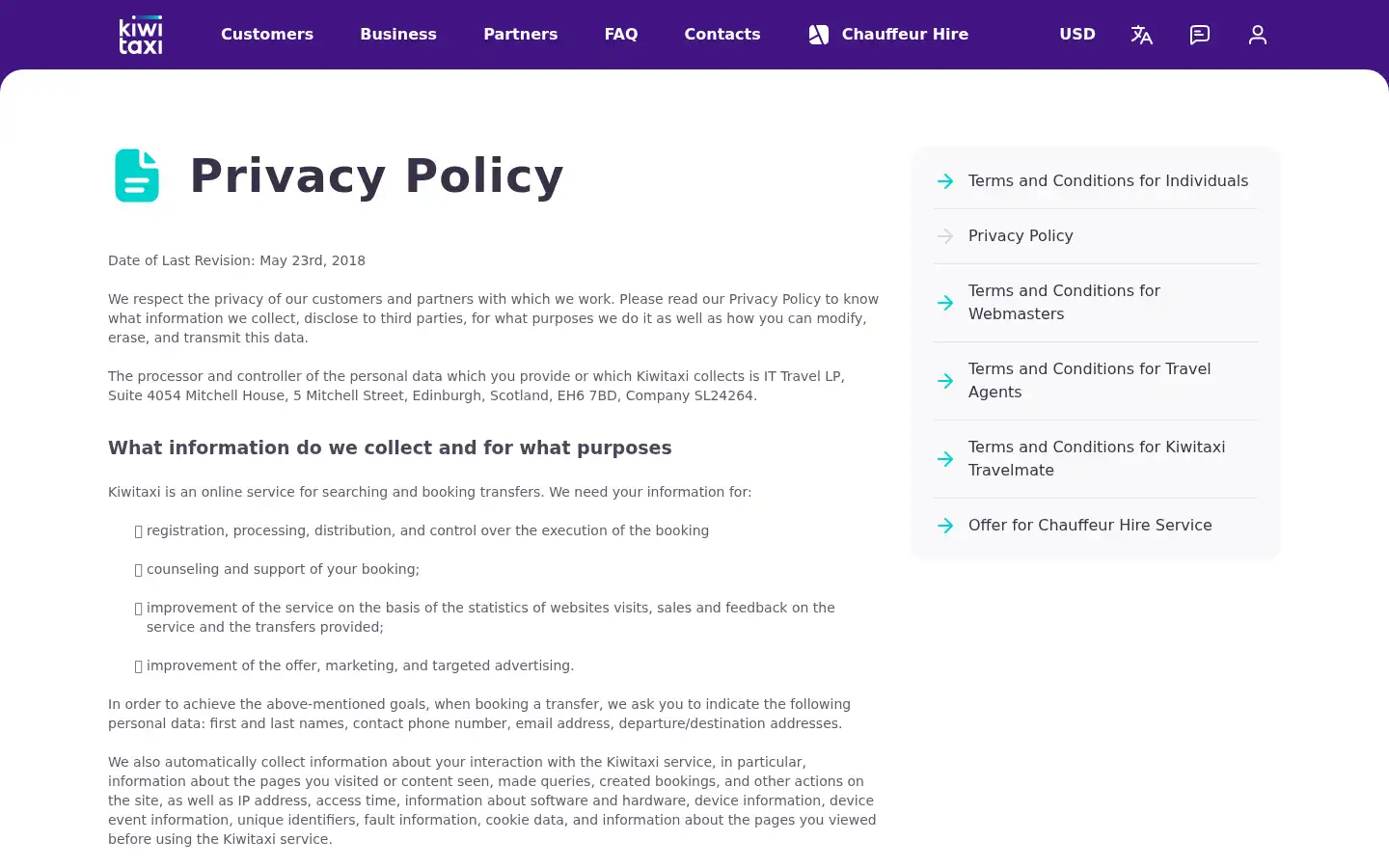 Screenshot of kiwitaxi.com