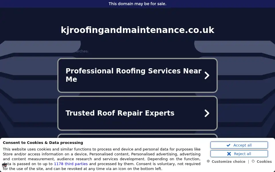 Screenshot of kjroofingandmaintenance.co.uk