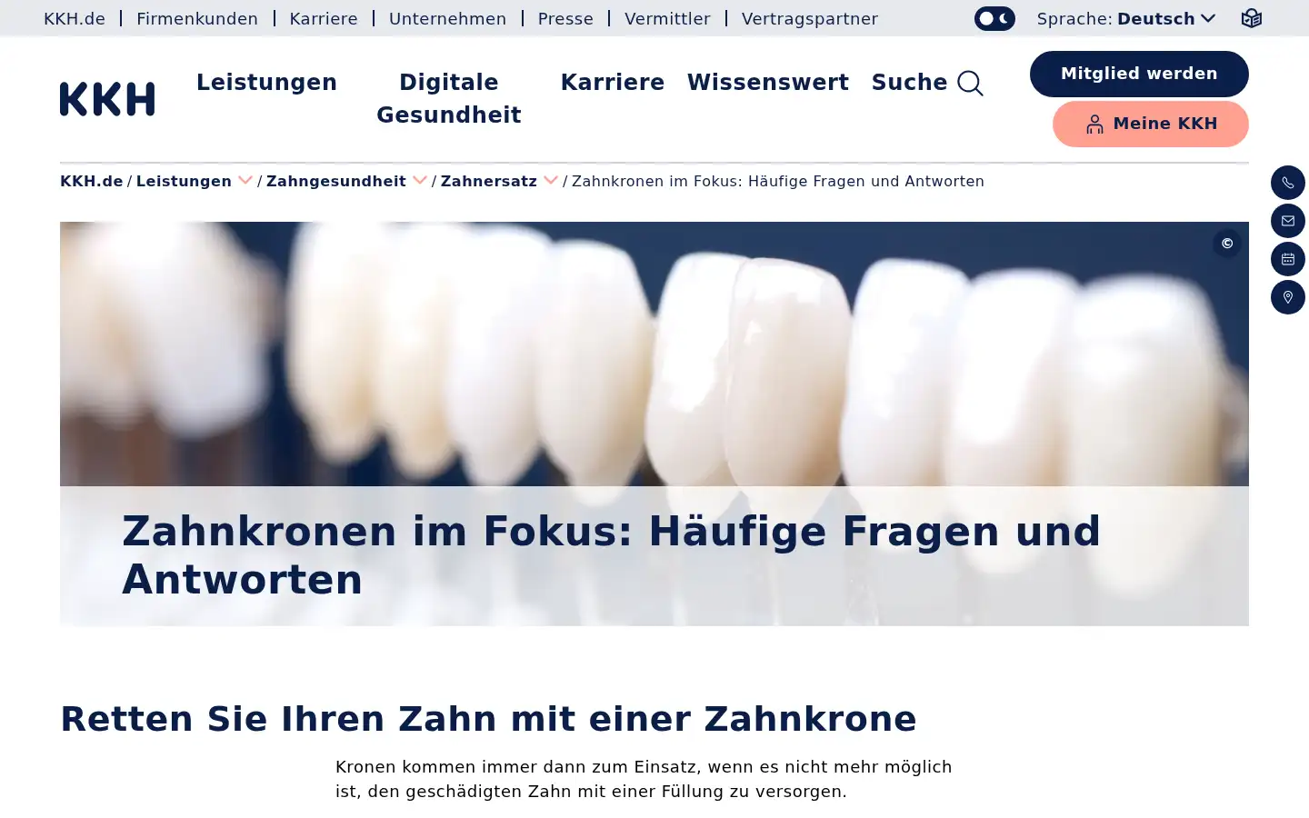Screenshot of kkh.de