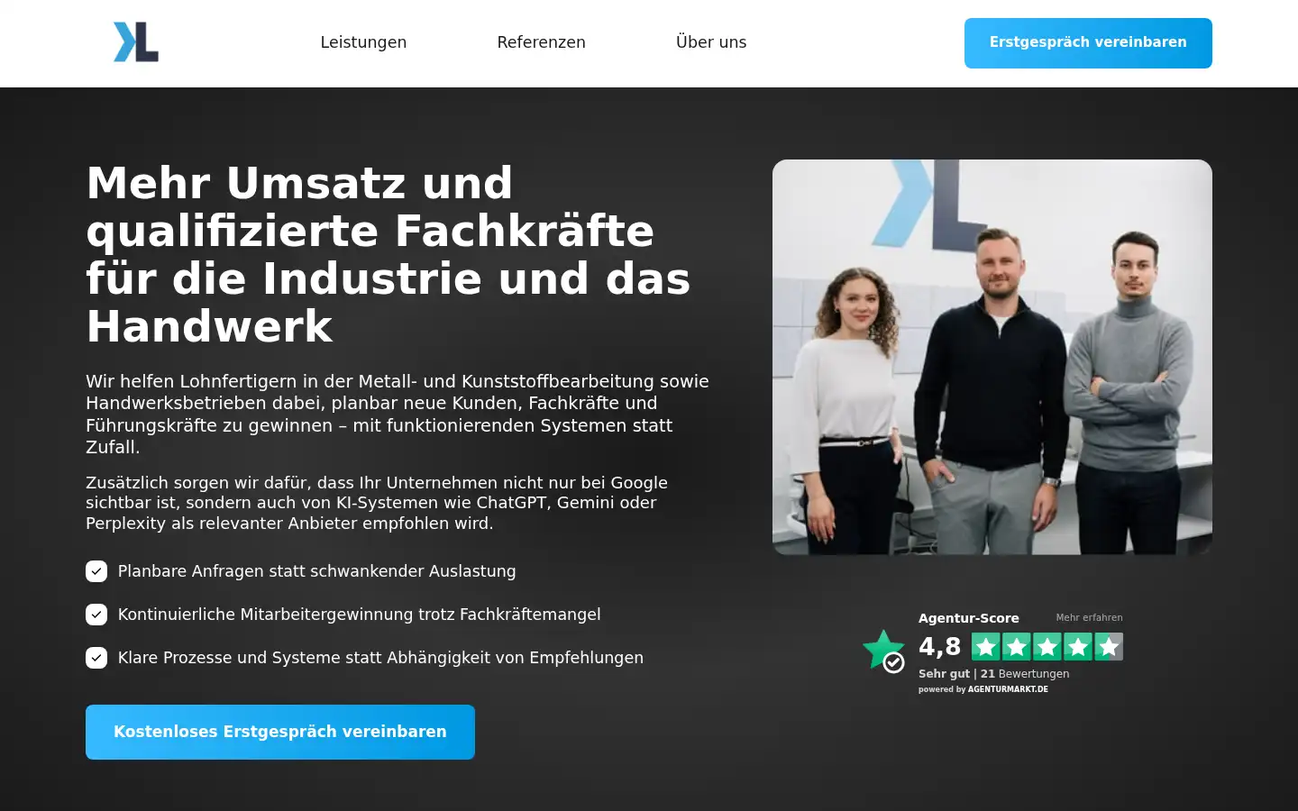 Screenshot of kl-unternehmerberatung.de