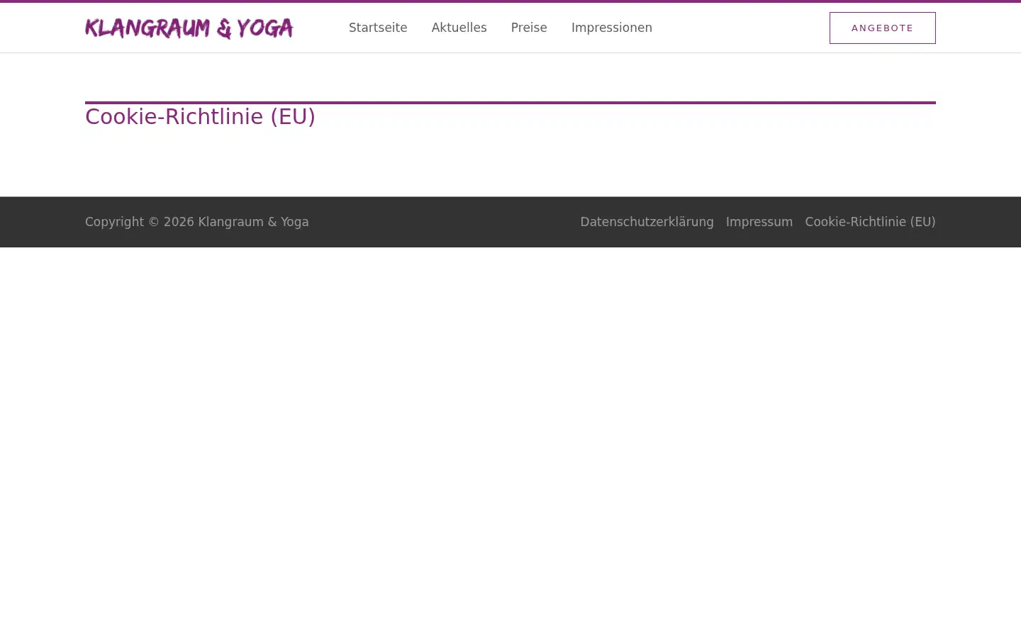 Screenshot of klangraumundyoga.de