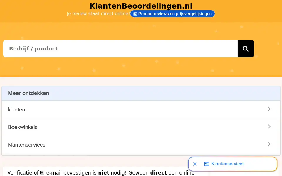 Screenshot of klantenbeoordelingen.nl