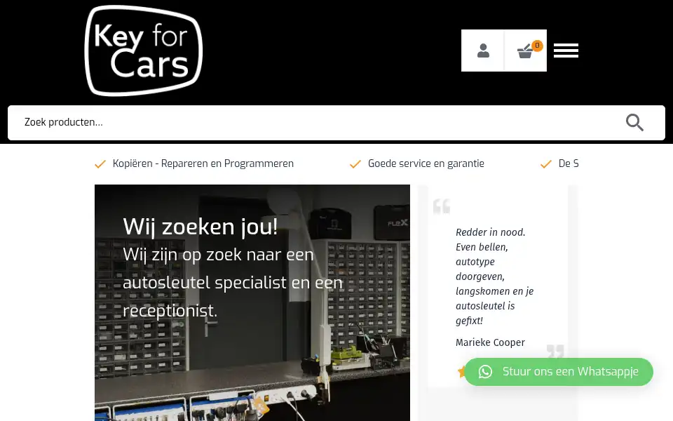 Screenshot of klapsleutel.nl