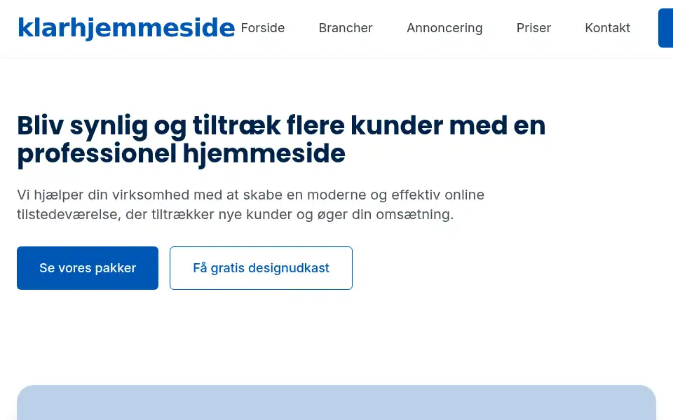 Screenshot of klarhjemmeside.dk