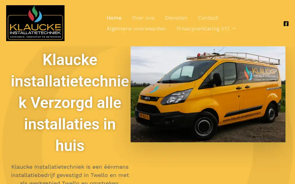 Screenshot of klaucke-installatietechniek.nl