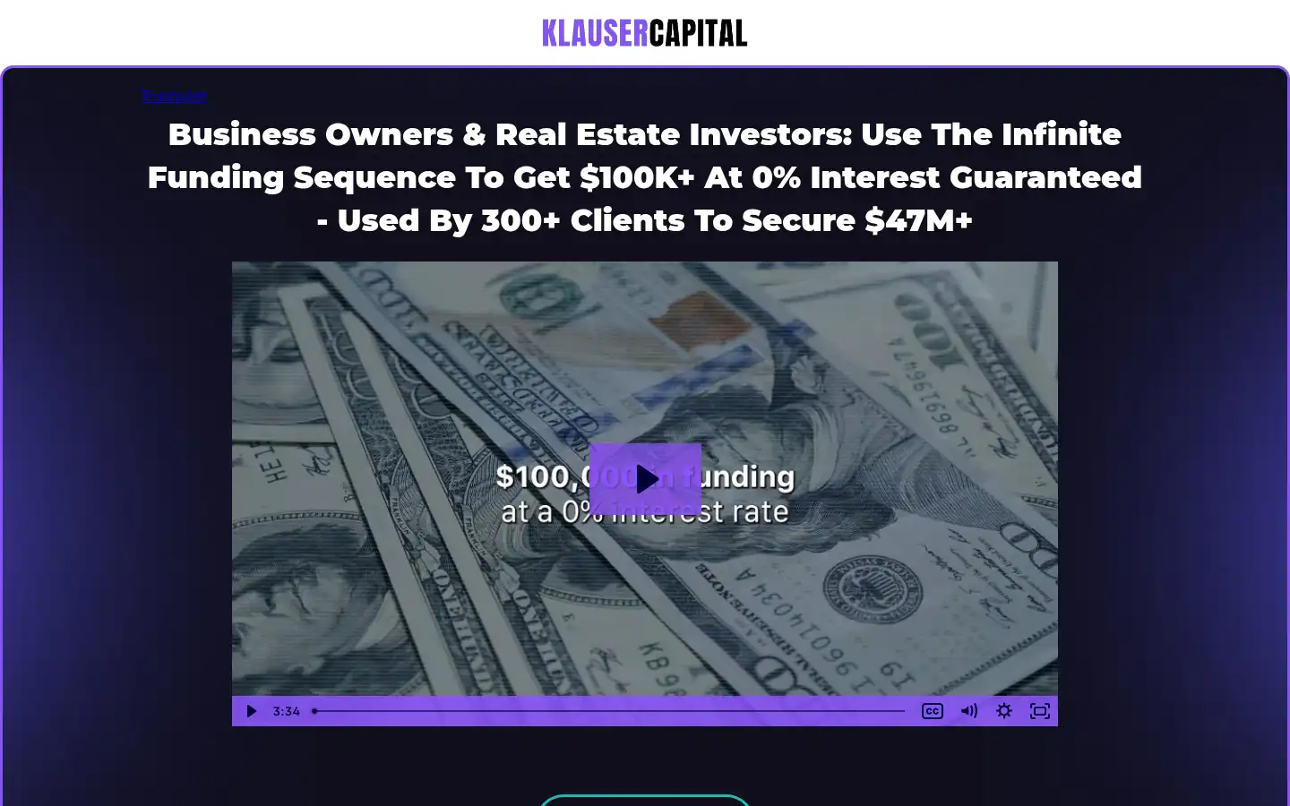 Screenshot of klausercapital.com