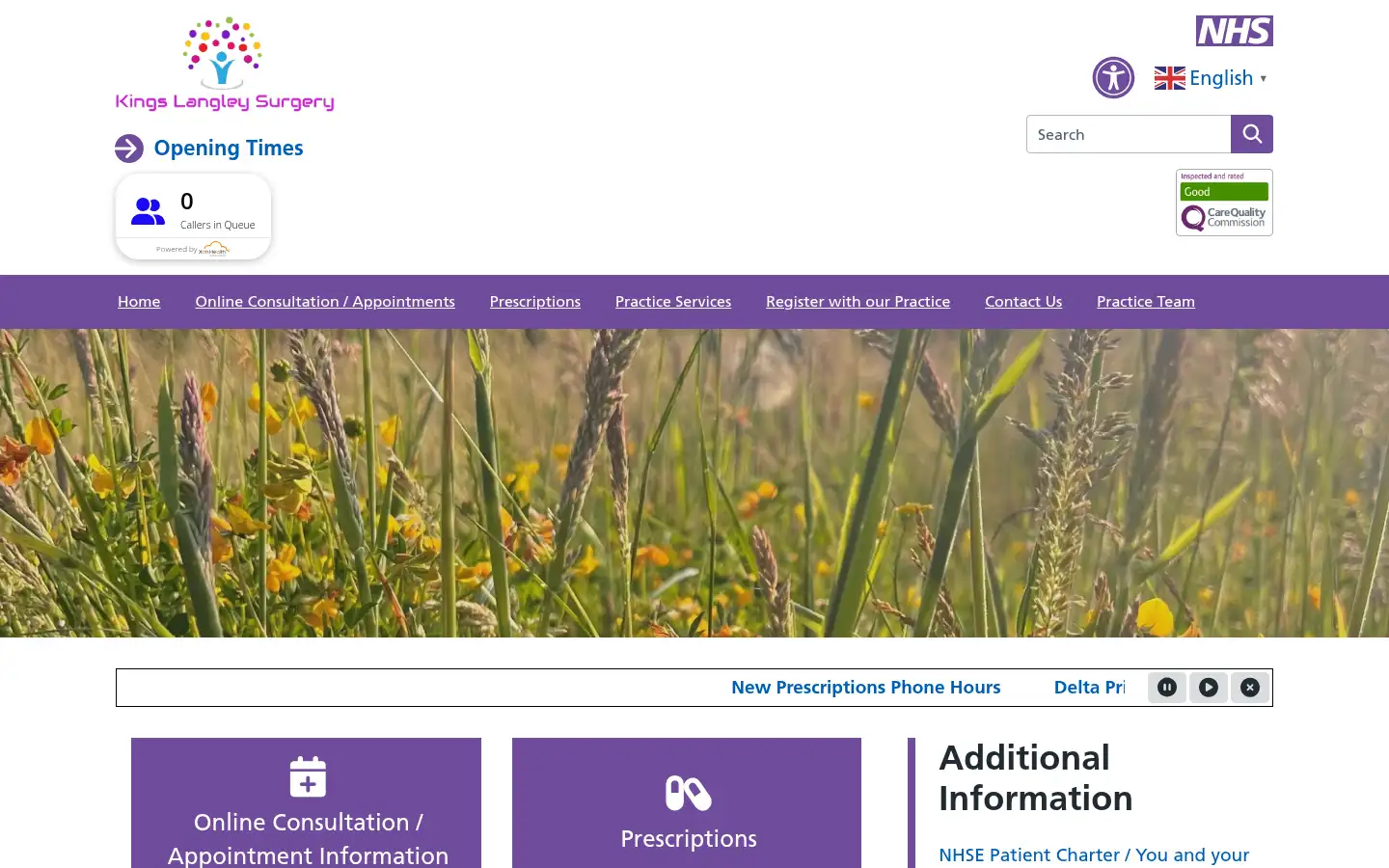 Screenshot of klbsurgeries.co.uk