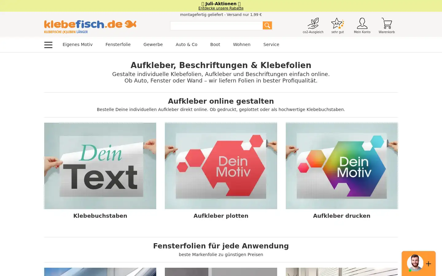 Screenshot of klebefisch.de