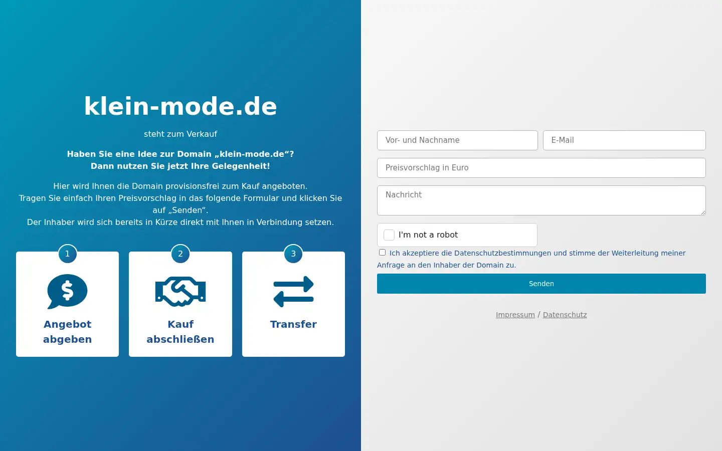 Screenshot of klein-mode.de