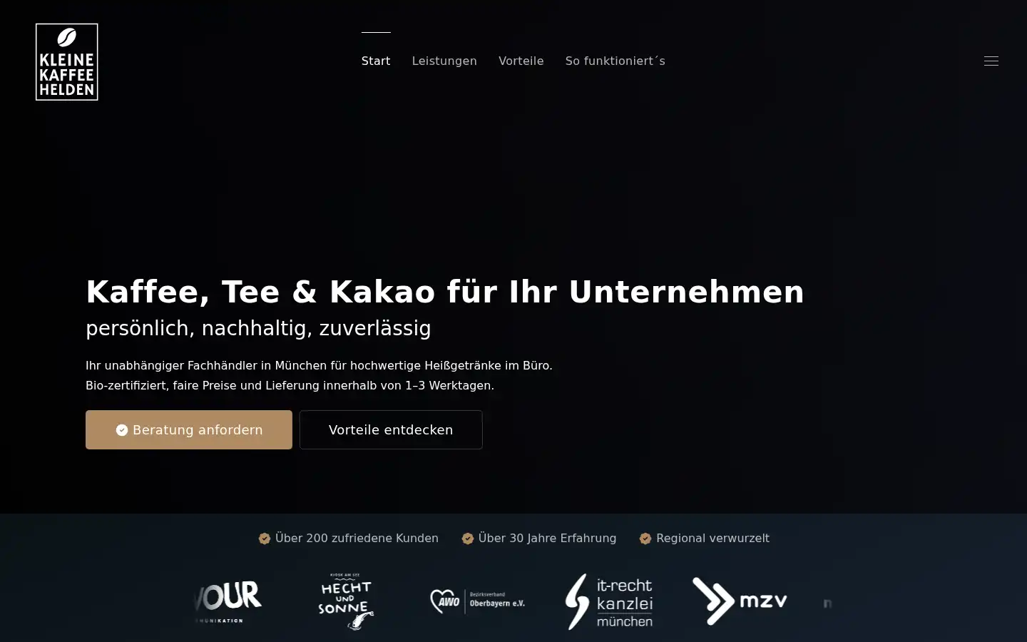 Screenshot of kleine-kaffeehelden.de