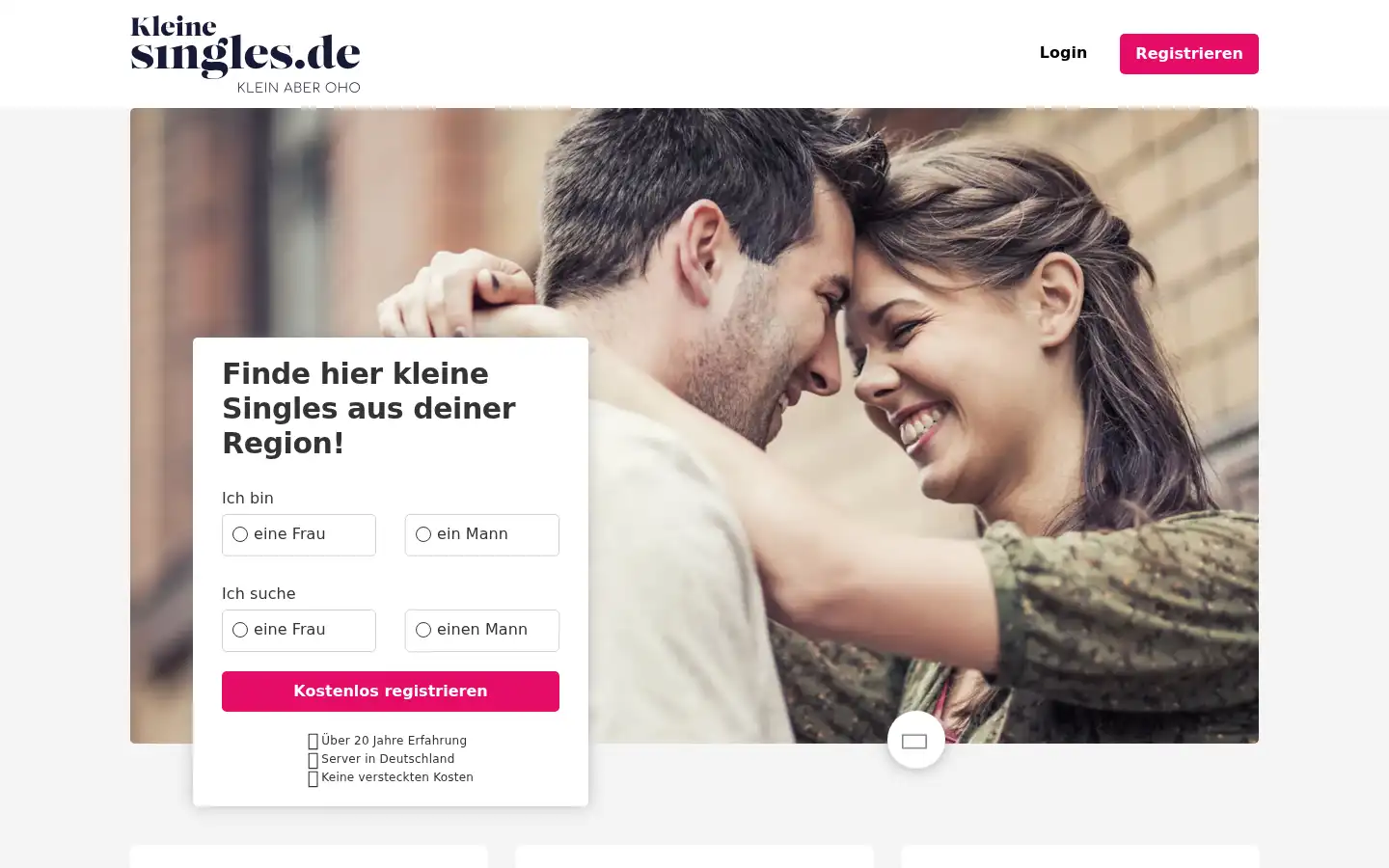 Screenshot of kleine-singles.de