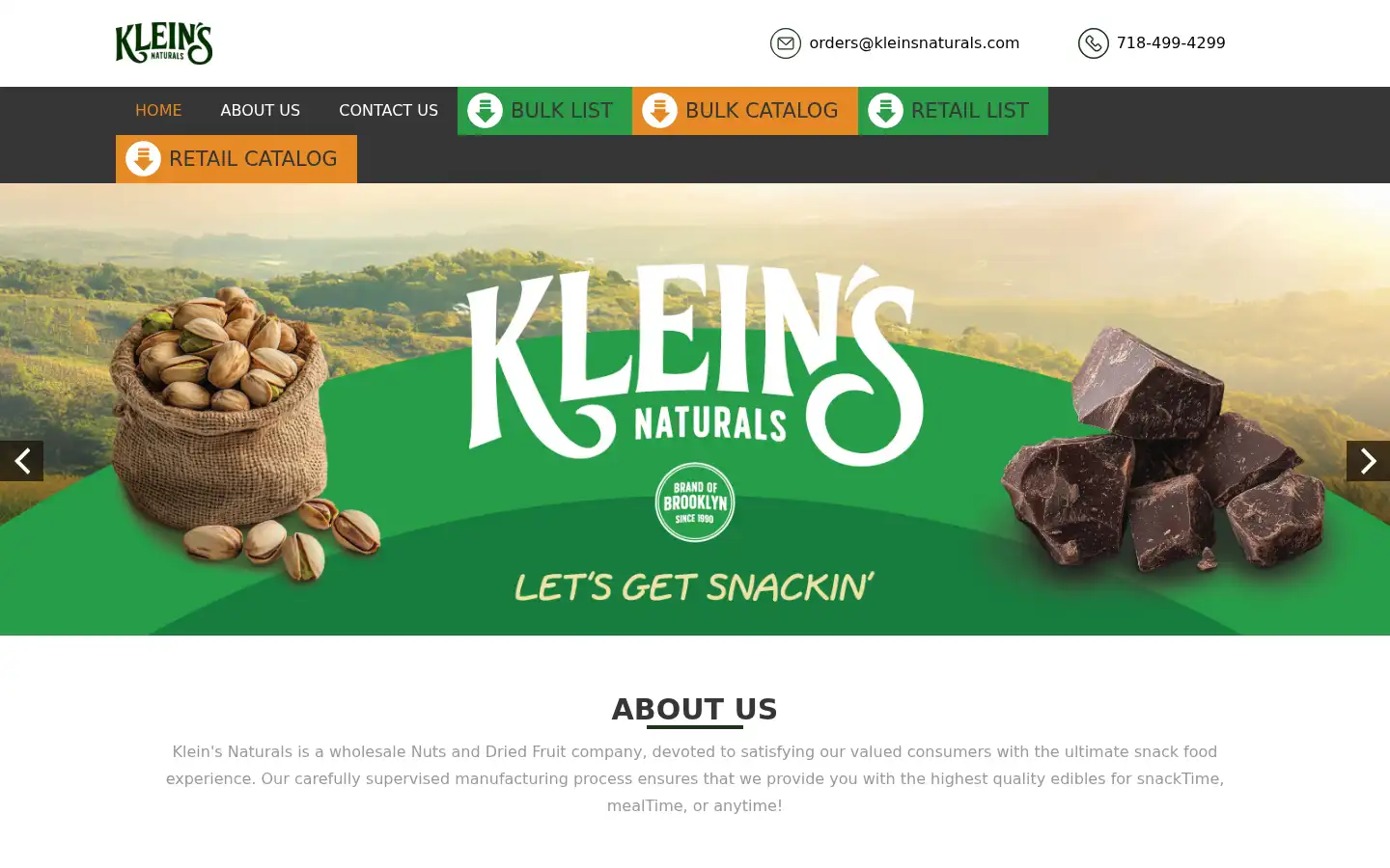 Screenshot of kleinsnaturals.com