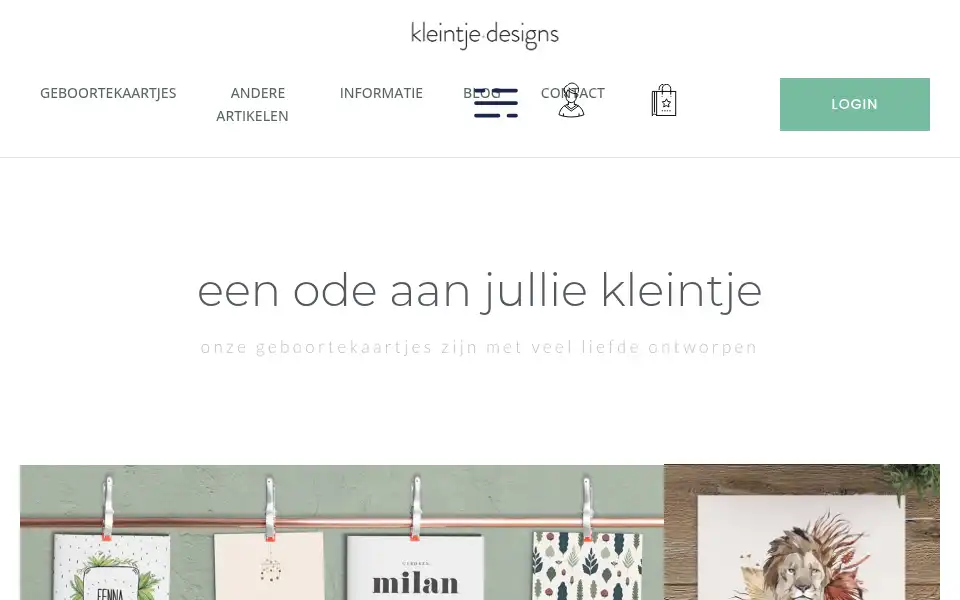 Screenshot of kleintjedesigns.nl
