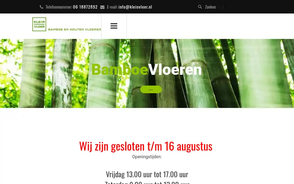 Screenshot of kleinvloer.nl