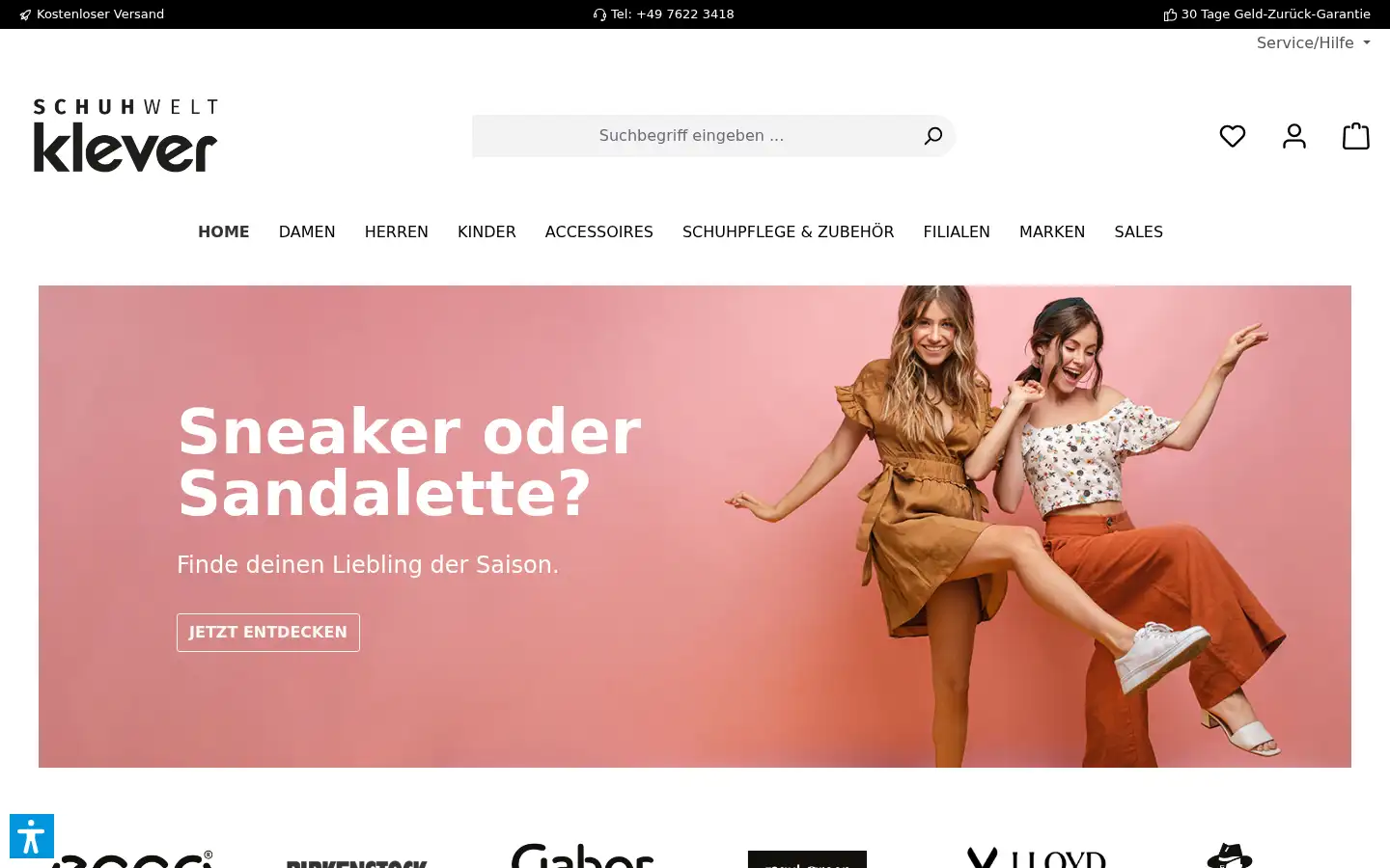 Screenshot of klever-schuhe.de