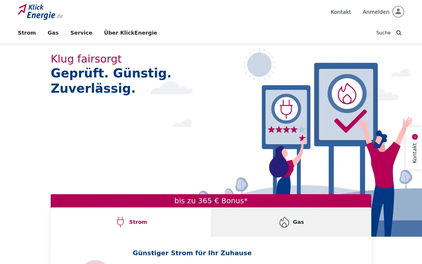 Screenshot of klickenergie.de