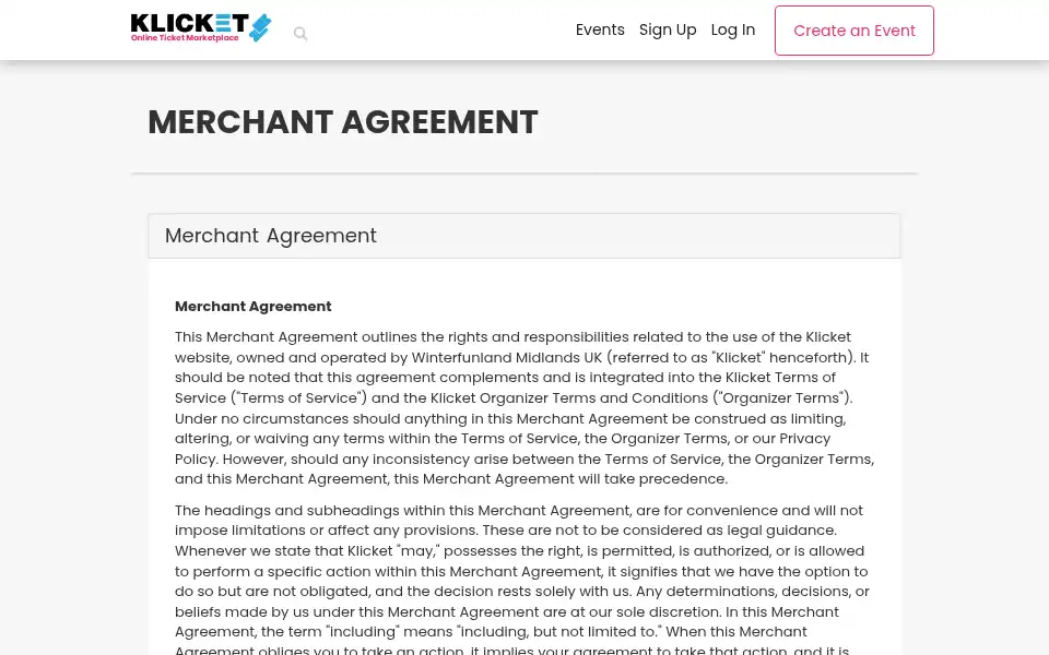 Screenshot of klicket.co.uk