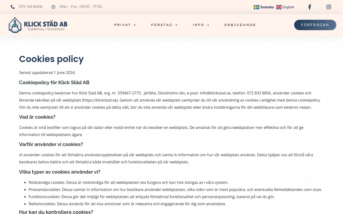 Screenshot of klickstad.se