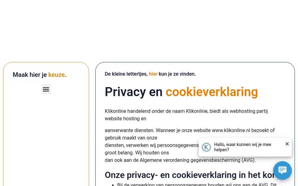 Screenshot of klikonline.nl