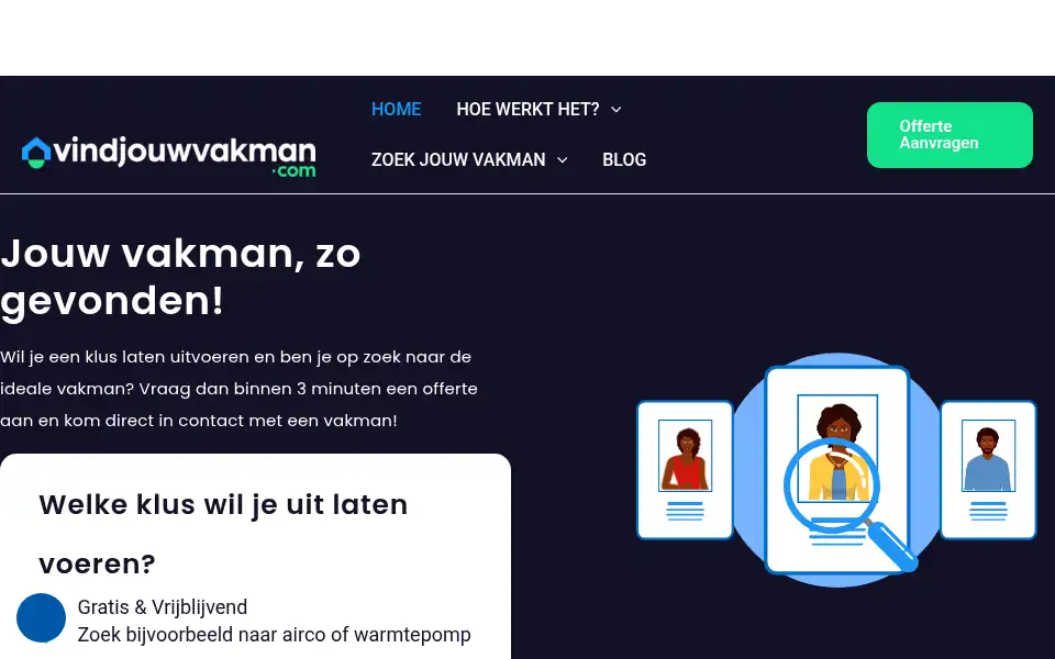 Screenshot of klimaatoffertes.nl
