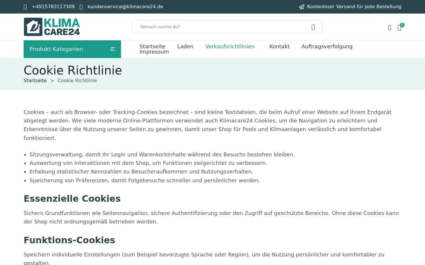 Screenshot of klimacare24.de