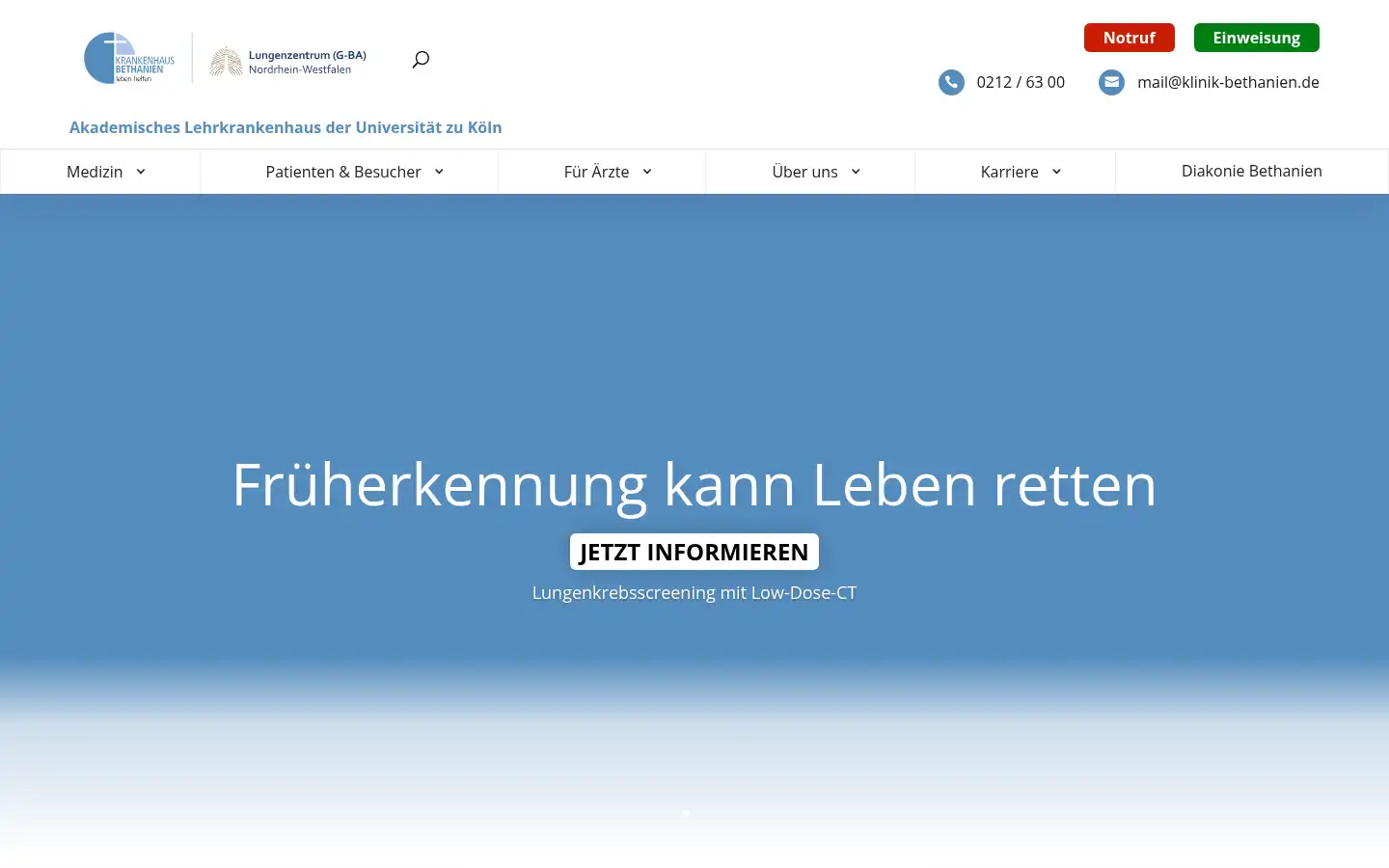 Screenshot of klinik-bethanien.de