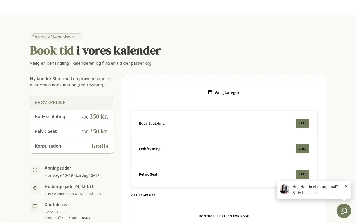 Screenshot of klinikredefine.dk