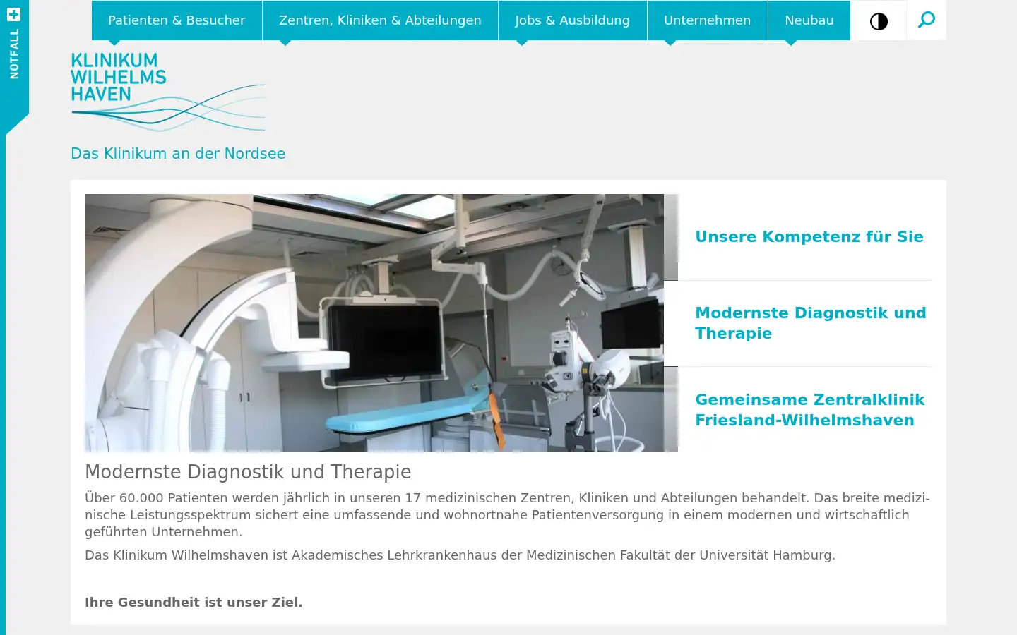 Screenshot of klinikum-whv.de