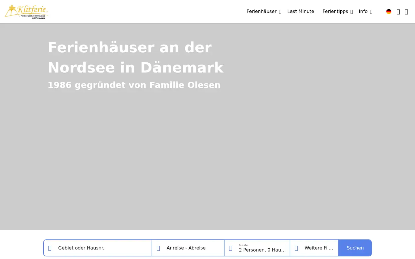 Screenshot of klitferie.com