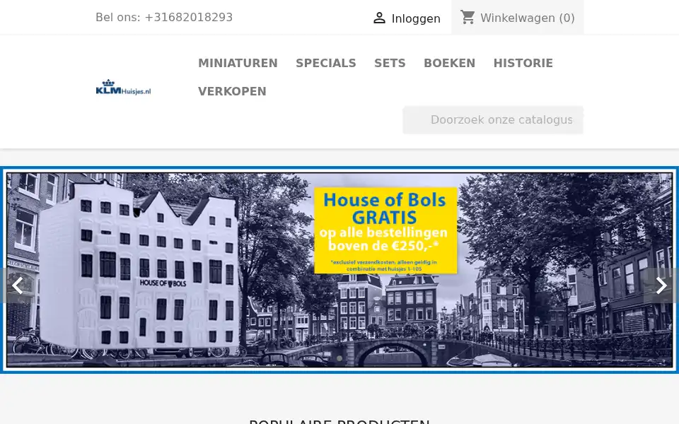 Screenshot of klmhuisjes.nl