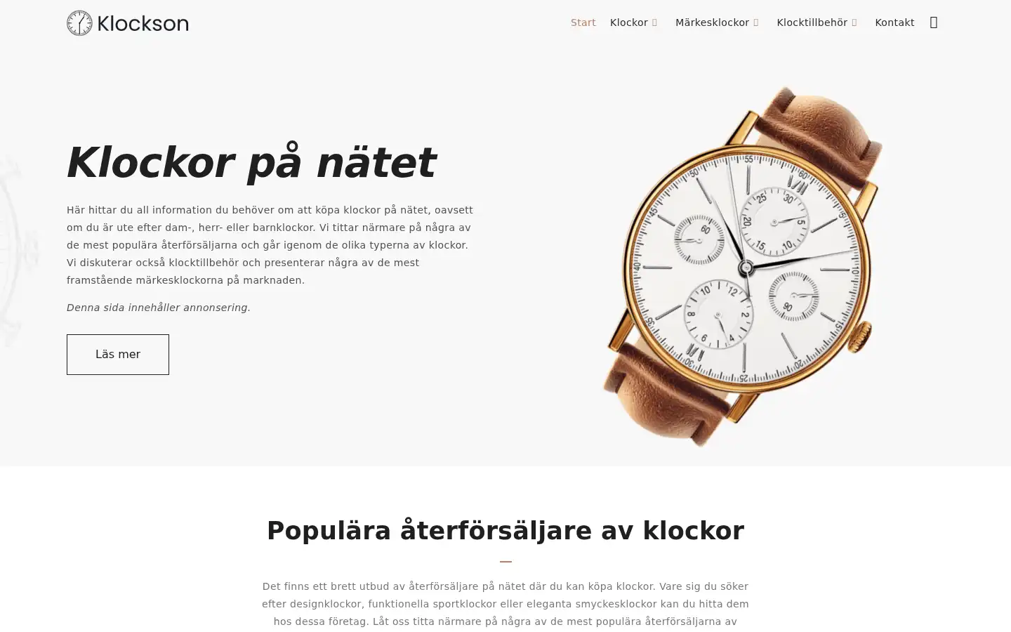 Screenshot of klockson.se