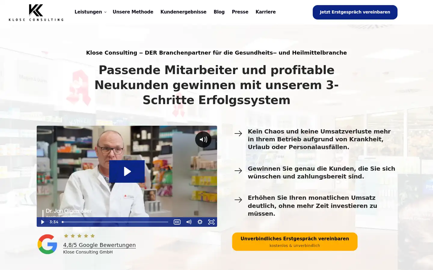 Screenshot of kloseconsulting.de