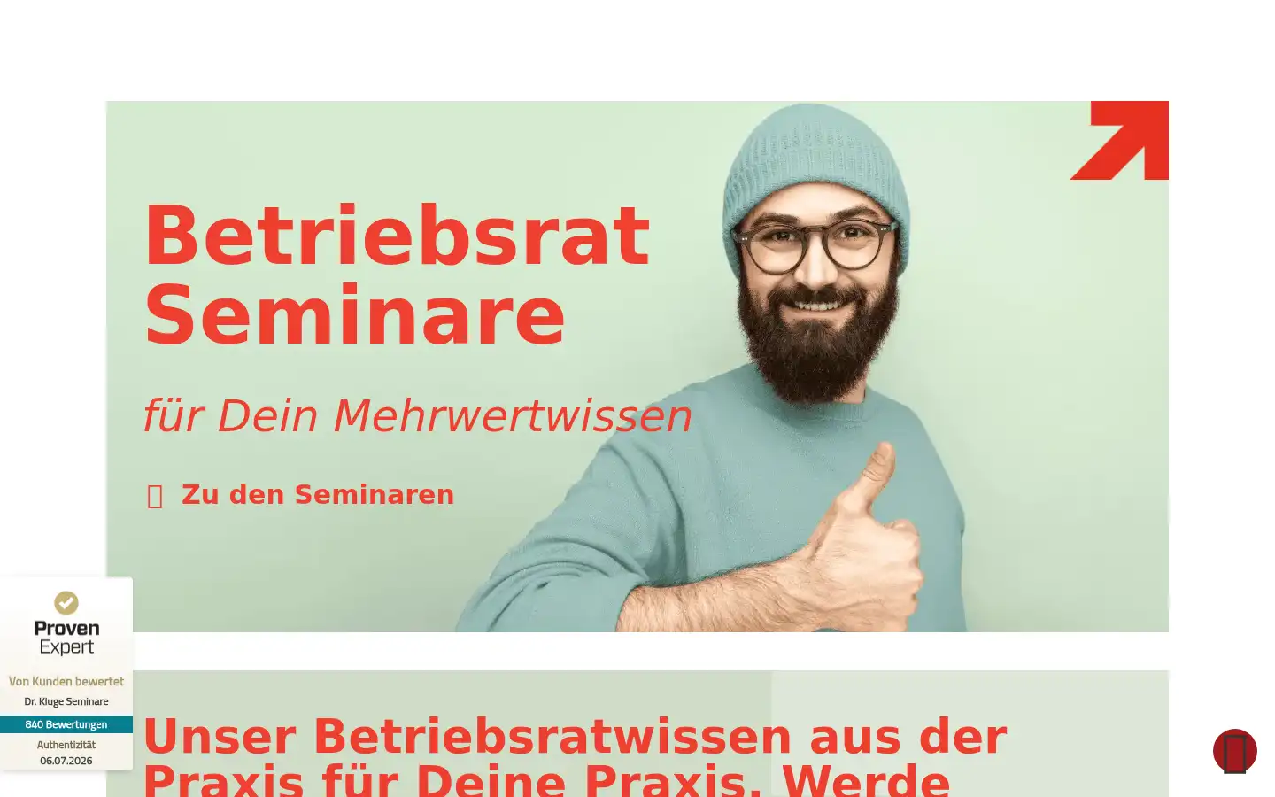 Screenshot of kluge-seminare.de